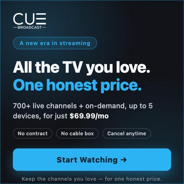 A new era in streaming
All the TV you love.
One honest price.
700+ live channels + on-demand, up to 5 devices, for just $69.99/mo
No contract
No cable box
Cancel anytime
Start Watching →
Keep the channels you love - for one honest price.
